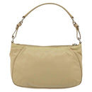 PRADA Shoulder Bag Nylon Beige Silver Auth 176710A-2