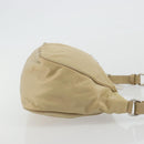 PRADA Shoulder Bag Nylon Beige Silver Auth 176710A-3
