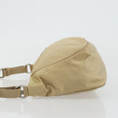 PRADA Shoulder Bag Nylon Beige Silver Auth 176710A-4
