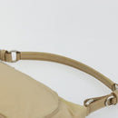 PRADA Shoulder Bag Nylon Beige Silver Auth 176710A-14