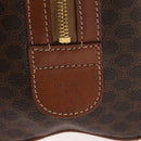 CELINE Macadam Canvas Boston Bag PVC Leather Brown Gold Auth 176711-12
