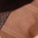 CELINE Macadam Canvas Boston Bag PVC Leather Brown Gold Auth 176711-11