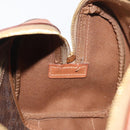 CELINE Macadam Canvas Boston Bag PVC Leather Brown Gold Auth 176711-18