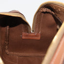 CELINE Macadam Canvas Boston Bag PVC Leather Brown Gold Auth 176711-19
