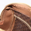 CELINE Macadam Canvas Boston Bag PVC Leather Brown Gold Auth 176711-20