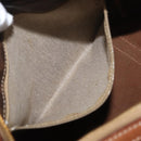 CELINE Macadam Canvas Boston Bag PVC Leather Brown Gold Auth 176711-21