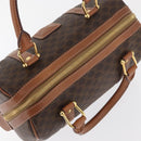CELINE Macadam Canvas Boston Bag PVC Leather Brown Gold Auth 176711-7