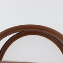 CELINE Macadam Canvas Boston Bag PVC Leather Brown Gold Auth 176711-9