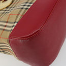 BURBERRY Nova Check Hand Bag Canvas Beige Gold Auth 176714-11