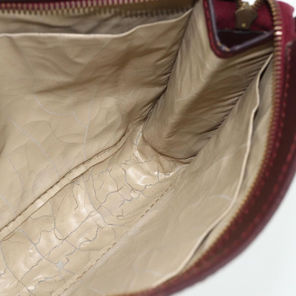 Christian Dior Trotter Canvas Clutch Bag Red Gold Auth 176716