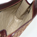 Christian Dior Trotter Canvas Clutch Bag Red Gold Auth 176716-15