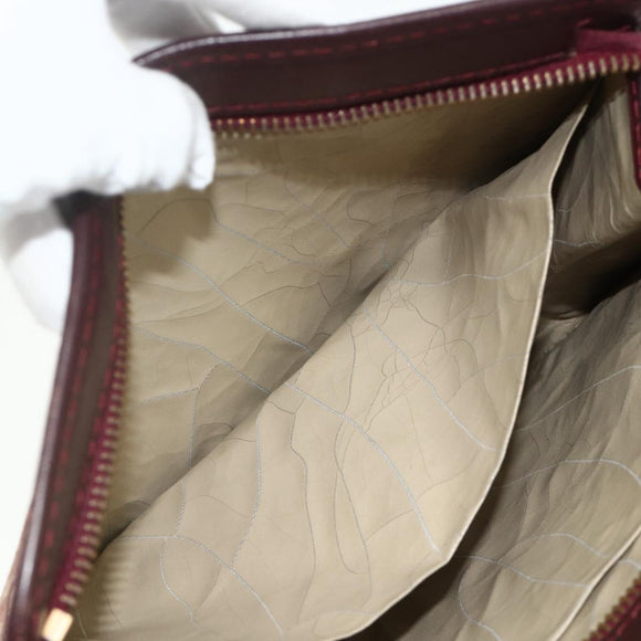 Christian Dior Trotter Canvas Clutch Bag Red Gold Auth 176716