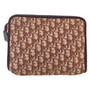 Christian Dior Trotter Canvas Clutch Bag Red Gold Auth 176716-3