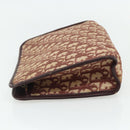 Christian Dior Trotter Canvas Clutch Bag Red Gold Auth 176716-4