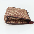 Christian Dior Trotter Canvas Clutch Bag Red Gold Auth 176716-5
