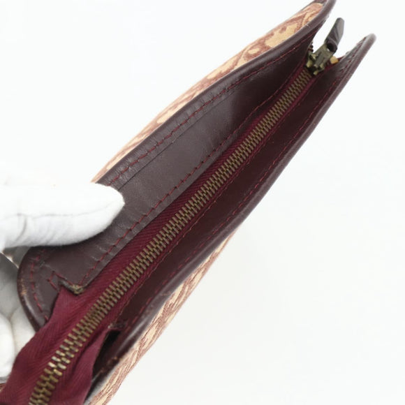 Christian Dior Trotter Canvas Clutch Bag Red Gold Auth 176716