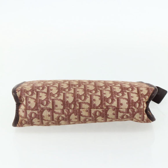 Christian Dior Trotter Canvas Clutch Bag Red Gold Auth 176716