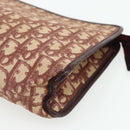 Christian Dior Trotter Canvas Clutch Bag Red Gold Auth 176716-8