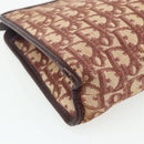 Christian Dior Trotter Canvas Clutch Bag Red Gold Auth 176716-9