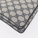 GUCCI GG Supreme Sherry Line Shoulder Bag PVC Navy Gold 904 02 013 Auth 176719-12