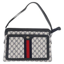 GUCCI GG Supreme Sherry Line Shoulder Bag PVC Navy Gold 904 02 013 Auth 176719-2