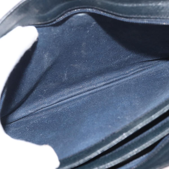 GUCCI GG Supreme Sherry Line Shoulder Bag PVC Navy Gold 904 02 013 Auth 176719