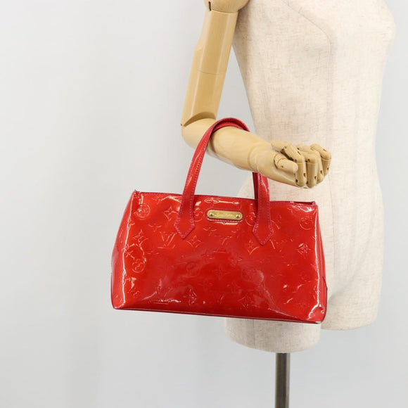 LOUIS VUITTON Monogram Vernis Wilshire PM Hand Bag Rose Pop M93643 Auth 176731