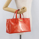 LOUIS VUITTON Monogram Vernis Wilshire PM Bag Orenge Sunset M93644 Auth 176732A-22