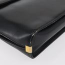 Christian Dior Hand Bag Calf Skin Black Gold Auth 176736-15
