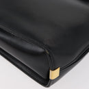Christian Dior Hand Bag Calf Skin Black Gold Auth 176736-16