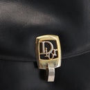 Christian Dior Hand Bag Calf Skin Black Gold Auth 176736-17