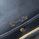 Christian Dior Hand Bag Calf Skin Black Gold Auth 176736-18