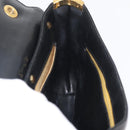 Christian Dior Hand Bag Calf Skin Black Gold Auth 176736-19