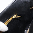 Christian Dior Hand Bag Calf Skin Black Gold Auth 176736-21