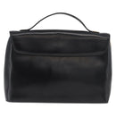 Christian Dior Hand Bag Calf Skin Black Gold Auth 176736-2