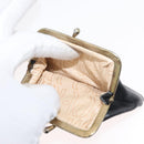 Christian Dior Hand Bag Calf Skin Black Gold Auth 176736-24