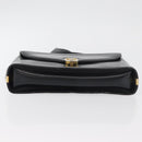 Christian Dior Hand Bag Calf Skin Black Gold Auth 176736-5