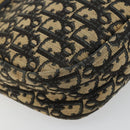 Christian Dior Trotter Canvas Hand Bag Navy Gold Auth 176737-16