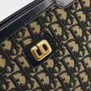 Christian Dior Trotter Canvas Hand Bag Navy Gold Auth 176737-17