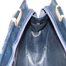 Christian Dior Trotter Canvas Hand Bag Navy Gold Auth 176737-19