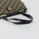 Christian Dior Trotter Canvas Hand Bag Navy Gold Auth 176737-7
