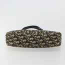 Christian Dior Trotter Canvas Hand Bag Navy Gold Auth 176737-5