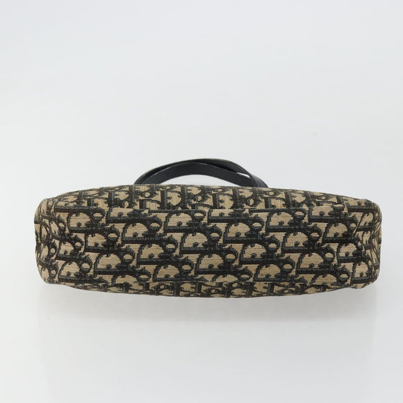 Christian Dior Trotter Canvas Hand Bag Navy Gold Auth 176737