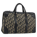 Christian Dior Trotter Canvas Boston Bag Navy Silver Auth 176738-1