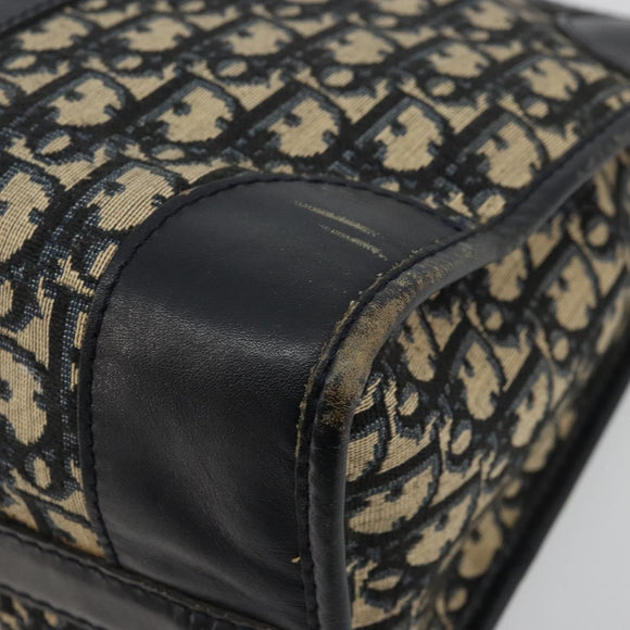 Christian Dior Trotter Canvas Boston Bag Navy Silver Auth 176738