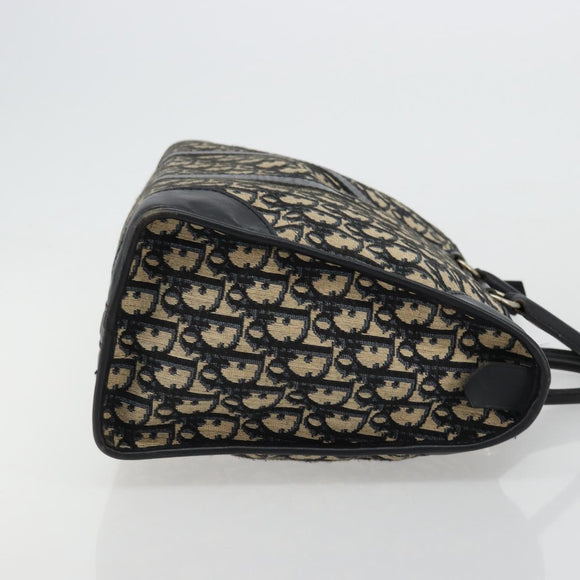 Christian Dior Trotter Canvas Boston Bag Navy Silver Auth 176738