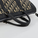 Christian Dior Trotter Canvas Boston Bag Navy Silver Auth 176738-7