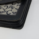 CELINE C Sulky Shoulder Bag Canvas Navy Gold Auth 176739-10