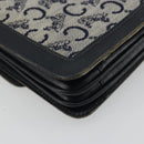 CELINE C Sulky Shoulder Bag Canvas Navy Gold Auth 176739-13