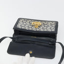 CELINE C Sulky Shoulder Bag Canvas Navy Gold Auth 176739-16